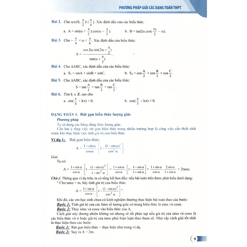 Sách: Phương Pháp Giải Các Dạng Toán THPT - Lượng Giác