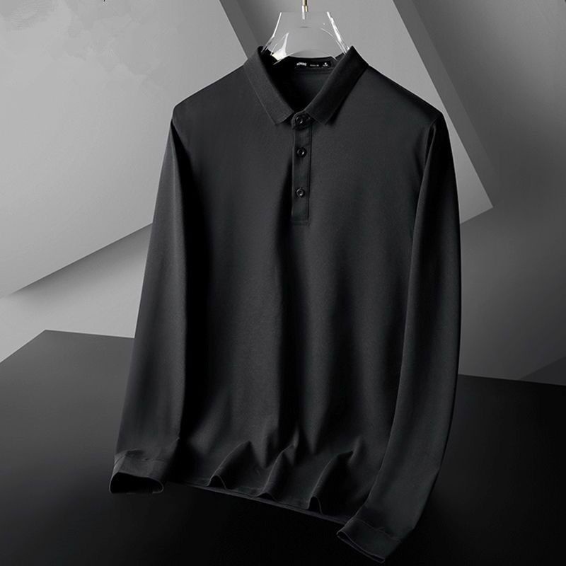 Áo Thun POLO Màu Trơn Tay Dài Có Cổ Size Lớn [Giảm Giá 47%] Phong Cách Mới Mùa Thu Cho Nam