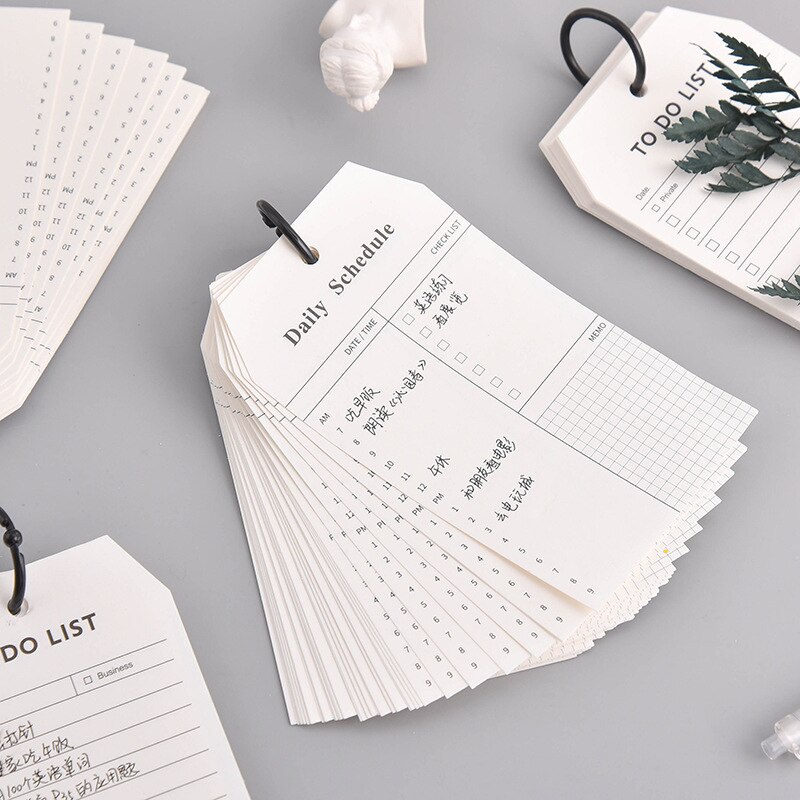 Set 52 tờ giấy ghi chú viết kế hoạch có lỗ xỏ dùng trong văn phòng/ cửa hàng