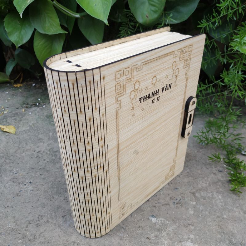Hộp Gỗ Hình Quyển Sách - Book box - khắc tên theo yêu cầu