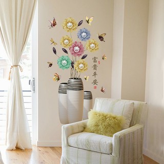 decal dán tường lọ hoa