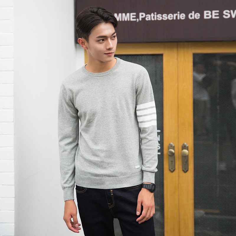 Áo Thun Nam Cổ Tròn Hàn Quốc 2 Sọc Cánh Tay ATB1 , áo dài tay | BigBuy360 - bigbuy360.vn