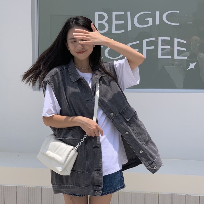 áo khoác gile jeans LOLLIE STUDIO JB217