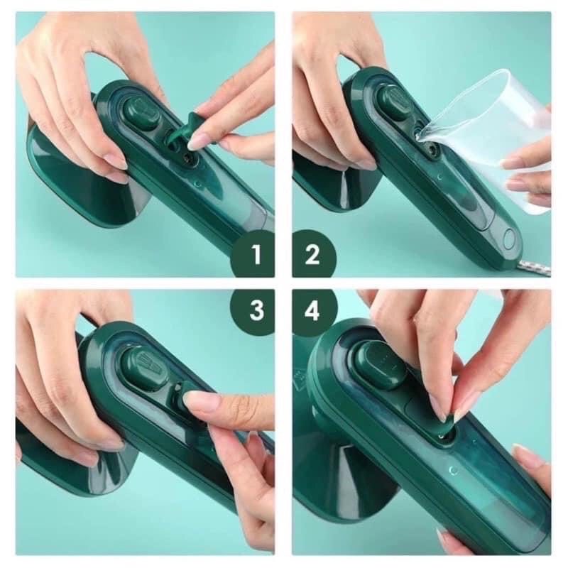 Bàn ủi hơi nước cầm tay 33W Màu Xanh