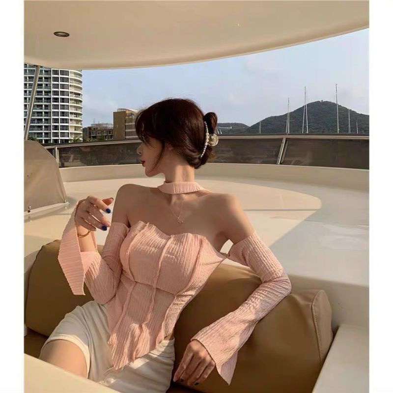 ÁO KIỂU TAY DÀI ĐỦ MÀU ĐEO CỔ