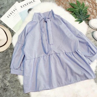 Áo babydoll nơ cổ