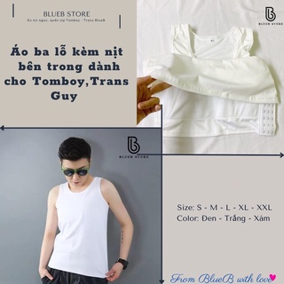 Áo nịt ngực ba lỗ dài Tomboy - Bên trong có kèm áo nịt