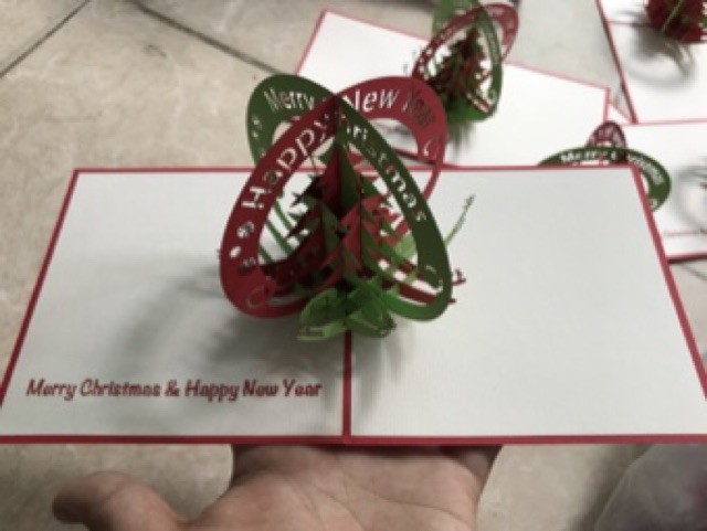 Thiệp 3d cây thông noel