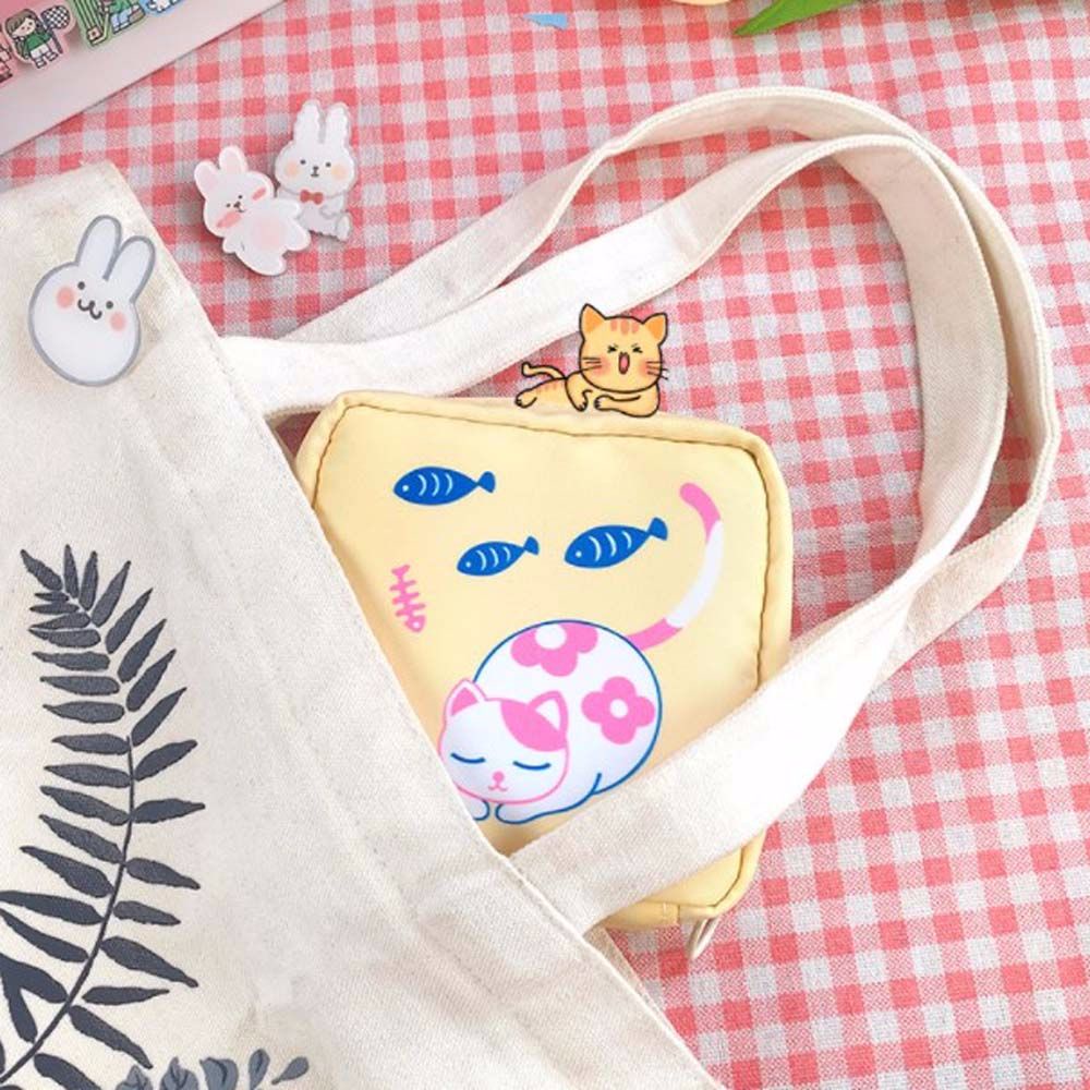 Túi đựng băng vệ sinh/mỹ phẩm mini in hình khủng long/mèo dễ thương nhiều màu sắc