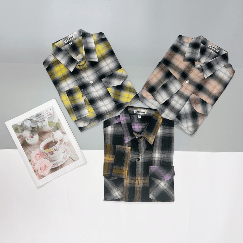 MẪU HOT Áo Sơ Mi Caro Nam Nắp Túi Tay Dài Trơn Vải Cotton Dày Dặn Hàng XỊn Y HÌnh Shop Tự CHụp HK HHP THỜI TRANG