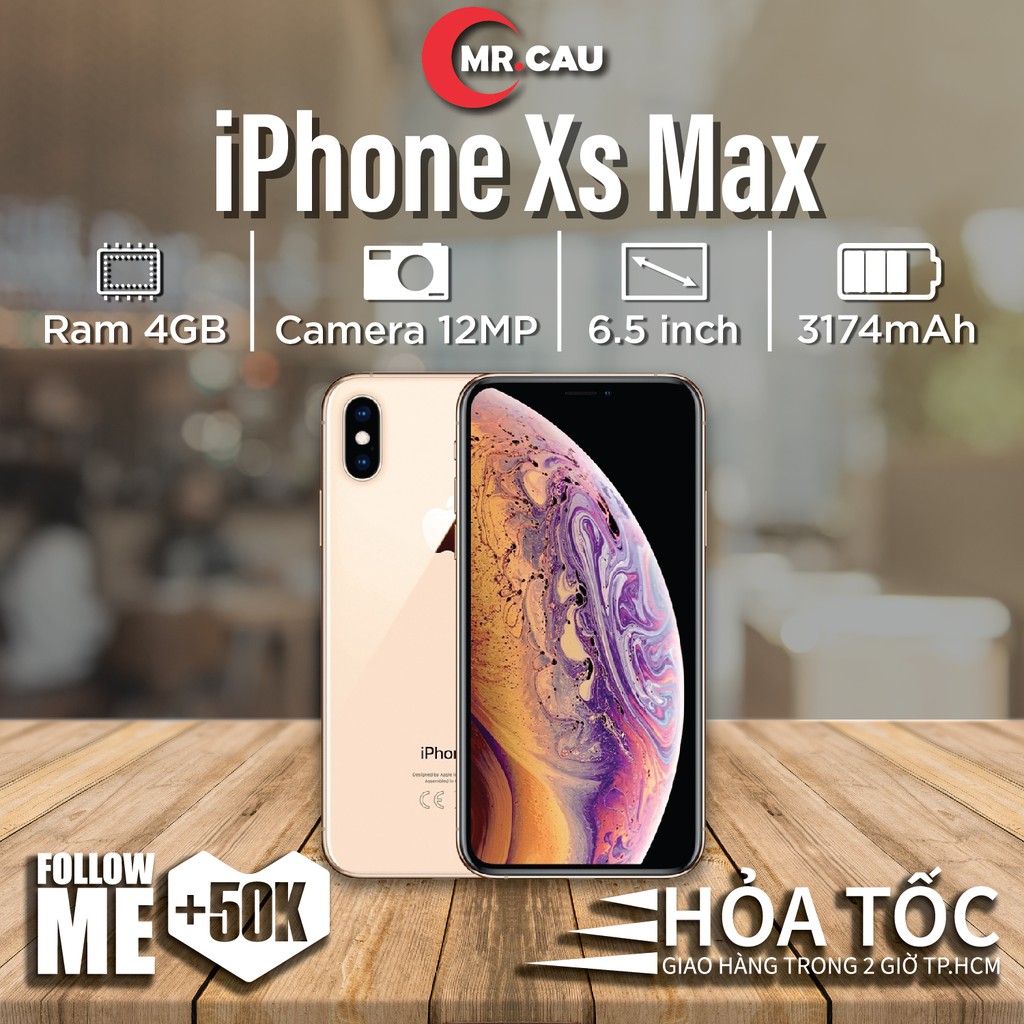 Điện Thoại iPhone XS MAX – Quốc Tế Chính Hãng Apple 64GB Đẹp Keng 99% FREESHIP - MRCAU