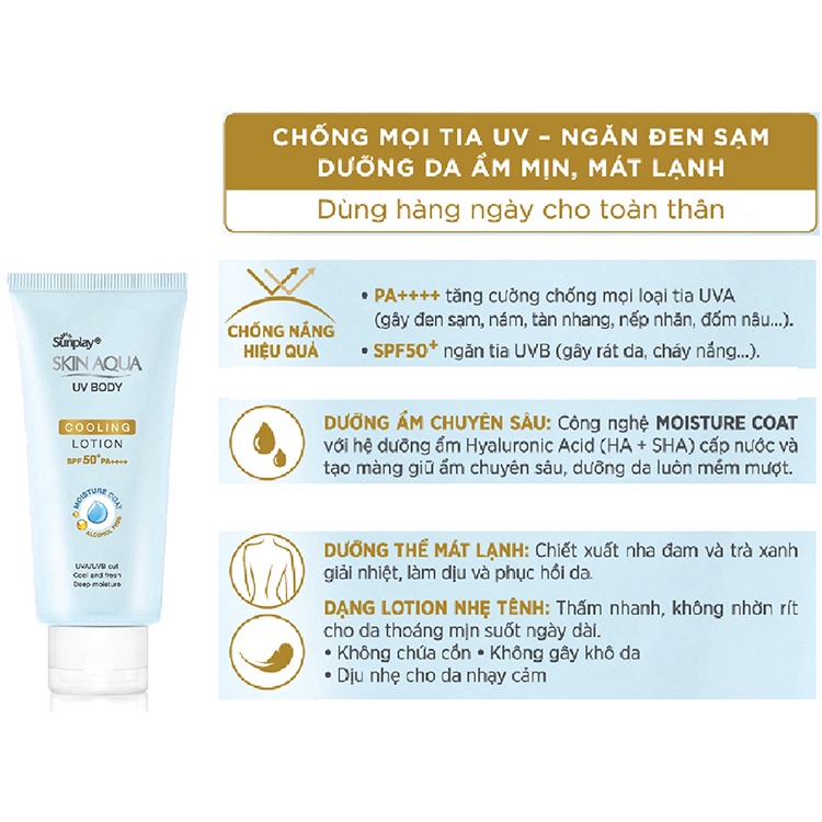 Kem Chống Nắng Dưỡng Thể Mát Lạnh Sunplay Skin Aqua UV Body Cooling Lotion 15g