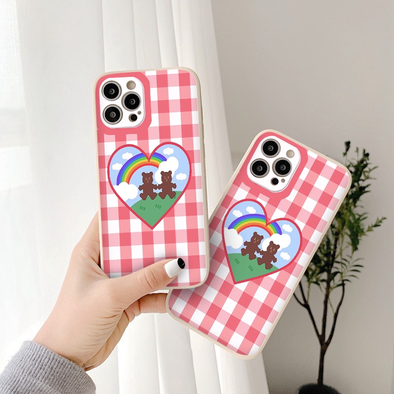 Ốp lưng iphone gấu rainbow iPhone Case for 6/6plus/6s/6splus/7/7plus/8/8plus/x/xr/xs/11/12/13/pro/max/plus vuông cạnh