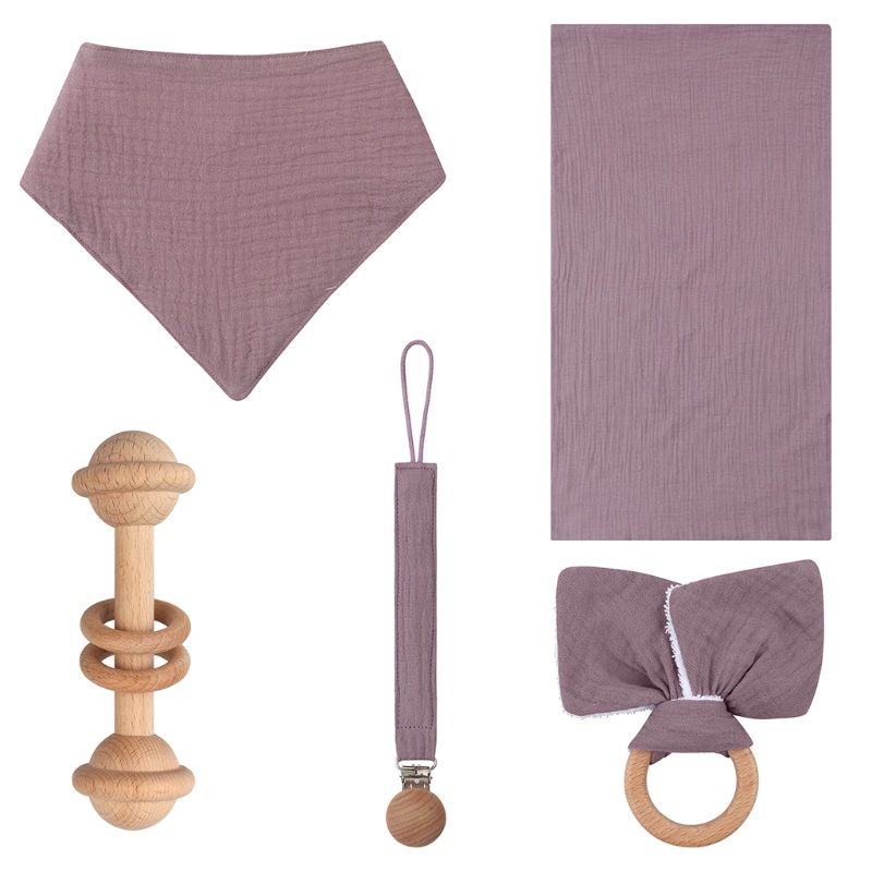 Set 5 Yếm Ăn Tam Giác Dễ Thương Cho Bé Sơ Sinh