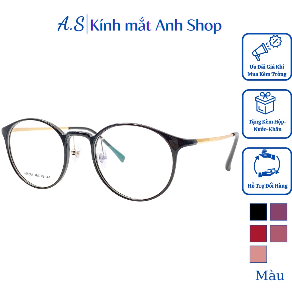 Kính tròn nhựa dẻo mảnh thời trang nhẹ nhàng thanh lịch nhiều màu sắc ạ 66063