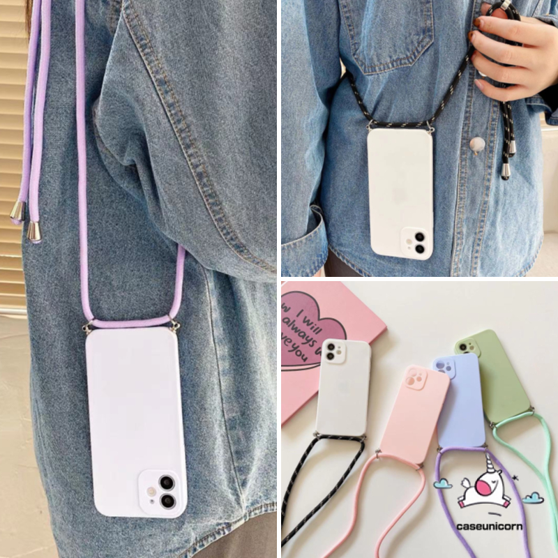 Ốp Lưng Mềm Kèm Dây Đeo Cho Iphone 12 11 8plus 7plus Iphone 6 6s 7 8 Plus Xr X Xs Max 11 12 Pro Max