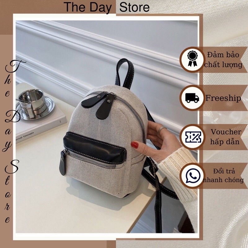 Balo, Balo mini nữ đi học, đi chơi phong cách thời trang Hàn quốc The Day Store