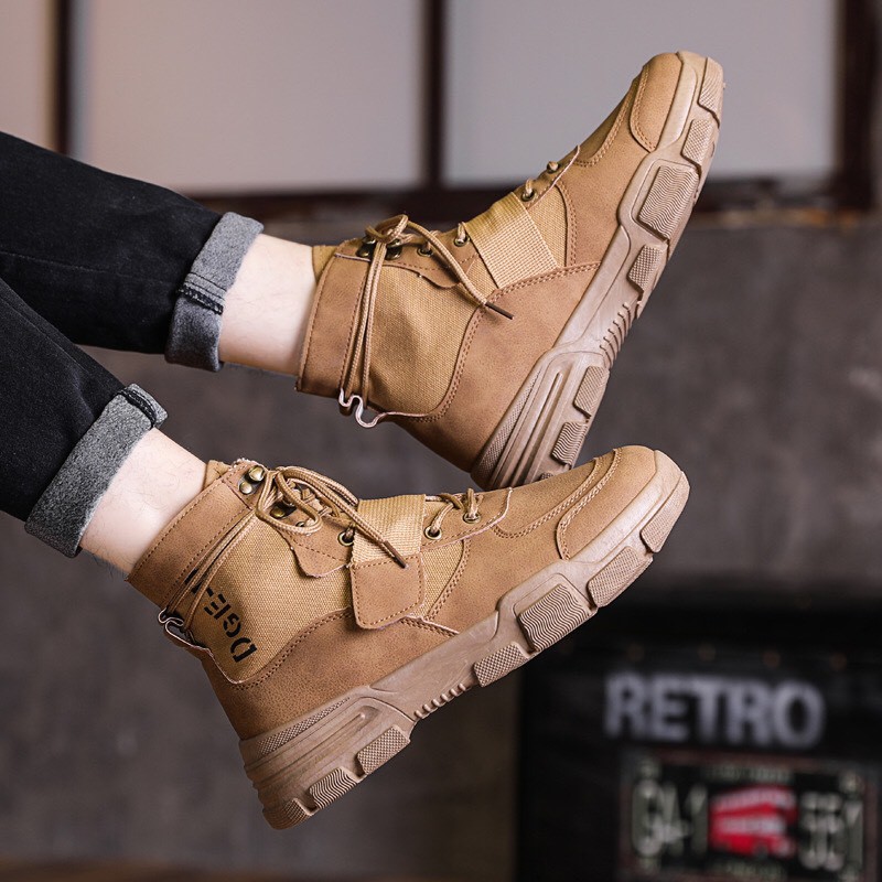 Giày thể thao nam, Giày nam cổ cao Da lỳ chống xước hàng hot trend | BigBuy360 - bigbuy360.vn