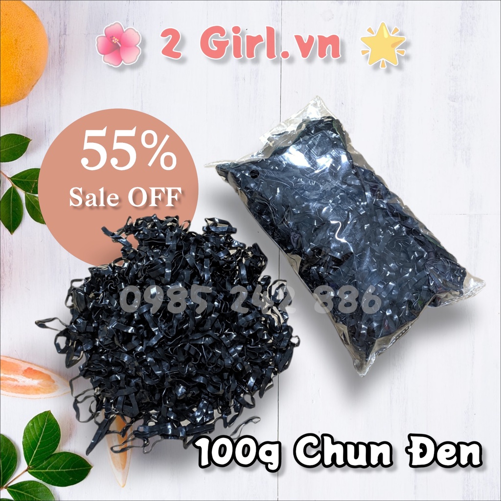 Chun Buộc Tóc Màu Đen [Gói 100g]