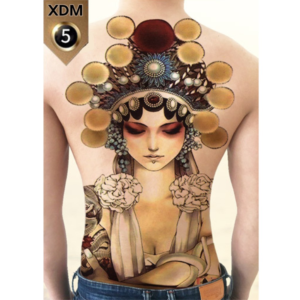 Hình Xăm Dán Kín Lưng Cô Gái XDM005