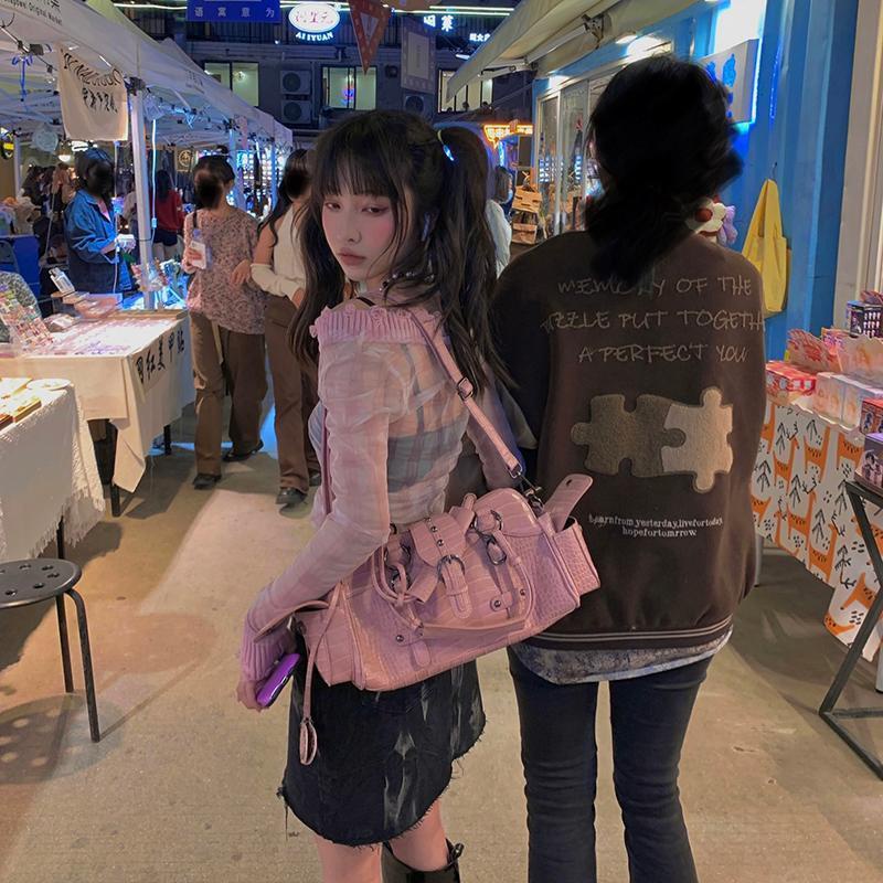 Chân Váy Denim Ngắn Lưng Cao Màu Nhuộm Phối Dây Buộc Phong Cách Retro Đường Phố Thời Trang Mùa Hè Mới Cho Bạn Gái