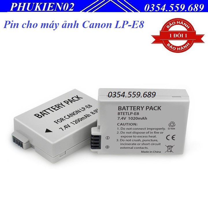 Pin cho máy ảnh Canon LP-E8 LPE8 pin máy ảnh Canon 550D 600D 650D 700D