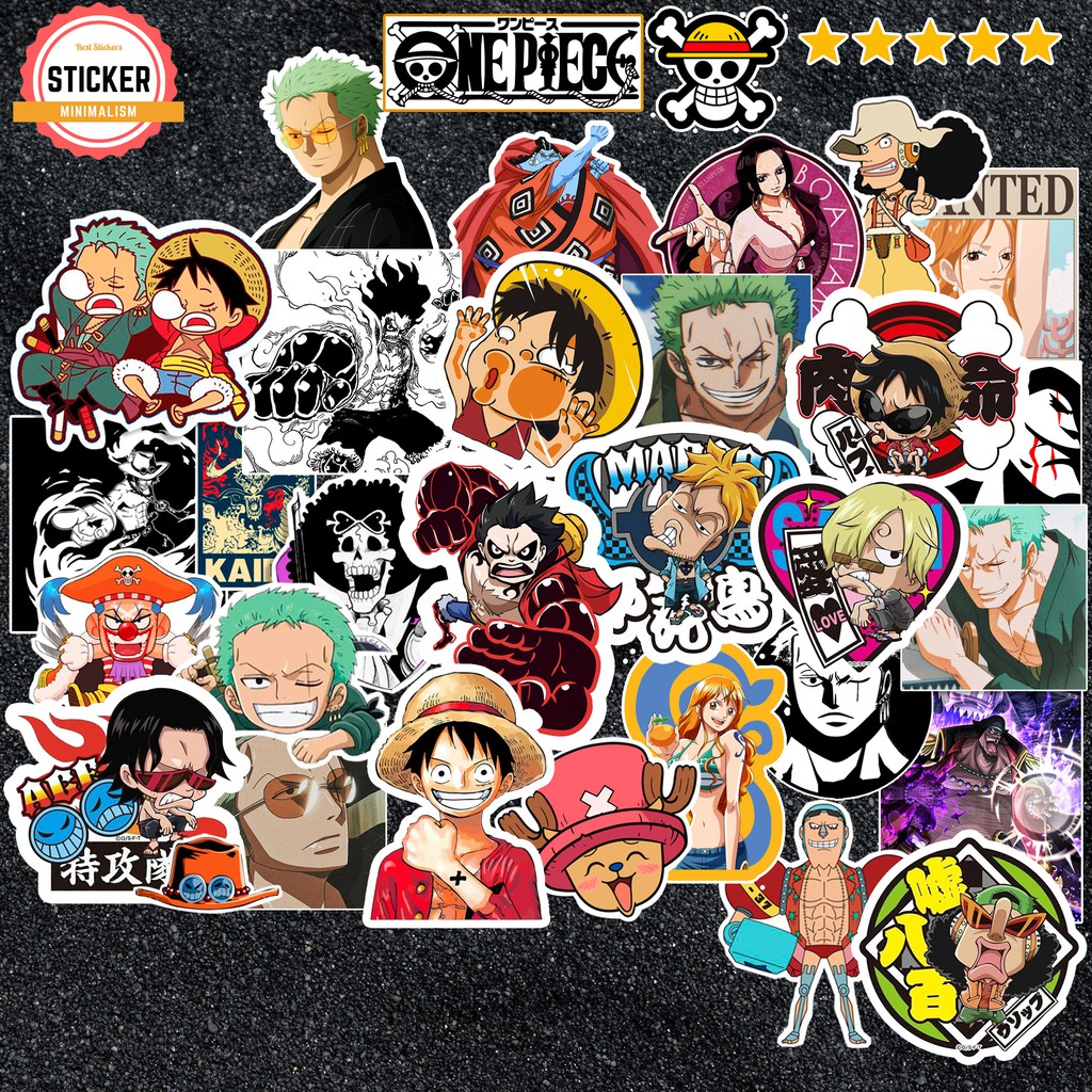 Sticker One Piece Luffy chống nước sticker dán laptop, điện thoại, đàn guitar, mũ bảo hiểm