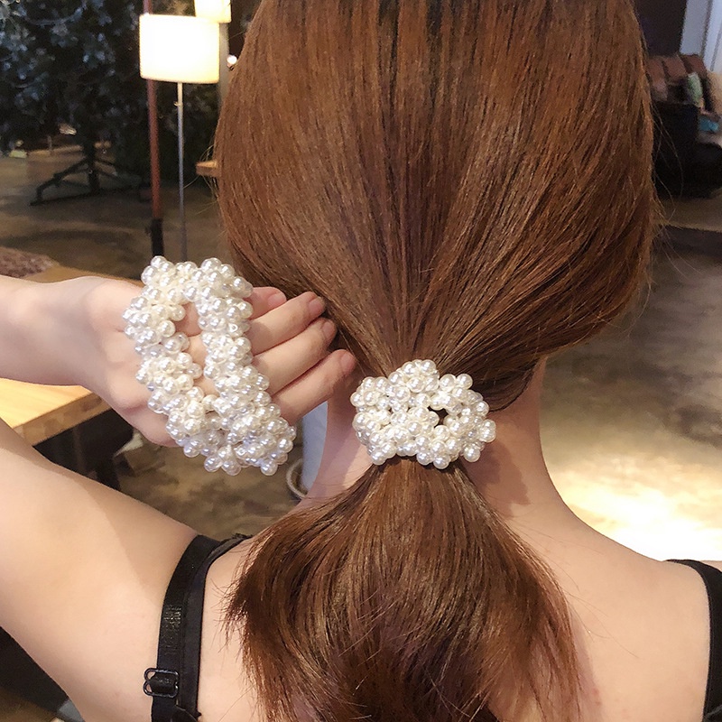 Dây Buộc Tóc Đính Ngọc Trai Nhiều Lớp Xinh Xắn Cho Nữ