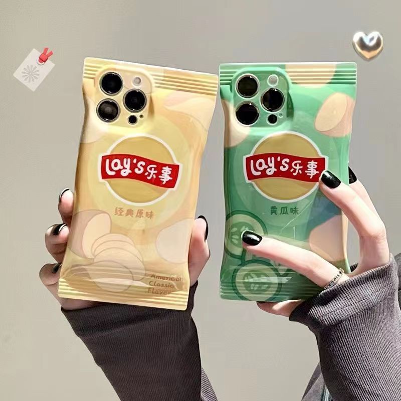 Ốp Điện Thoại Chống Sốc Hình Gói Snack Dễ Thương Cho IPhone 6 6S 7 8 Plus SE 2020 X XR XS Max 11 12 13 14 Pro Max Plus