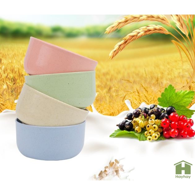 Chén, bát tròn nhựa lúa mạch