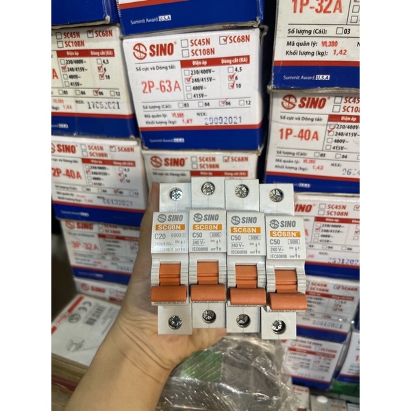 Át đơn 1P 10A... 25A….63A - SC68N - Sino
