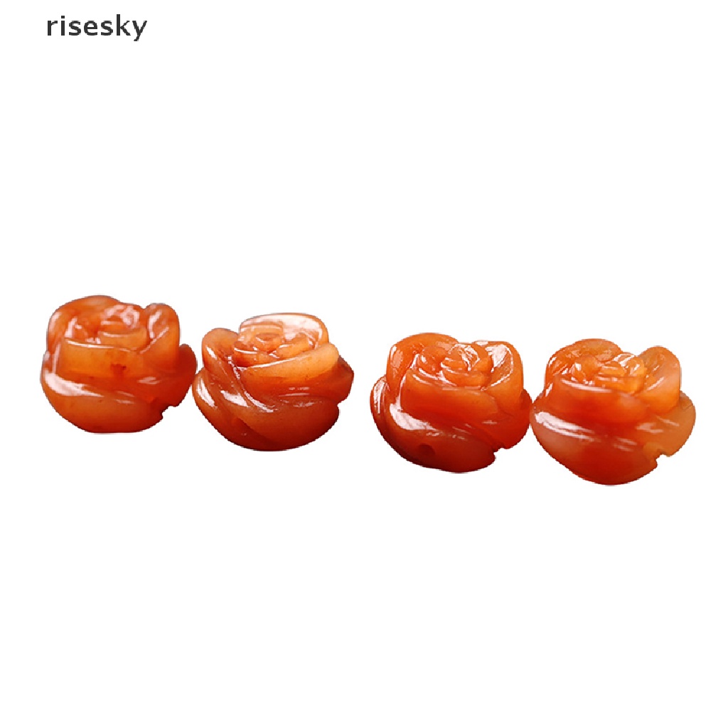 Set 3 Chuỗi Hạt Đá Mã Não Tự Nhiên Hình Hoa Hồng ♨Trên đó