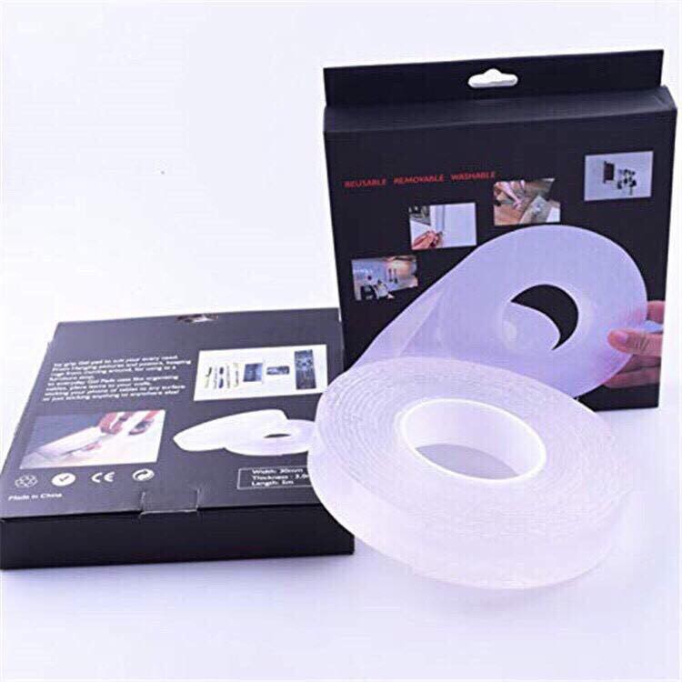 Băng Keo 2 mặt Siêu Dính trong suốt dài 1/3m dán siêu chắc