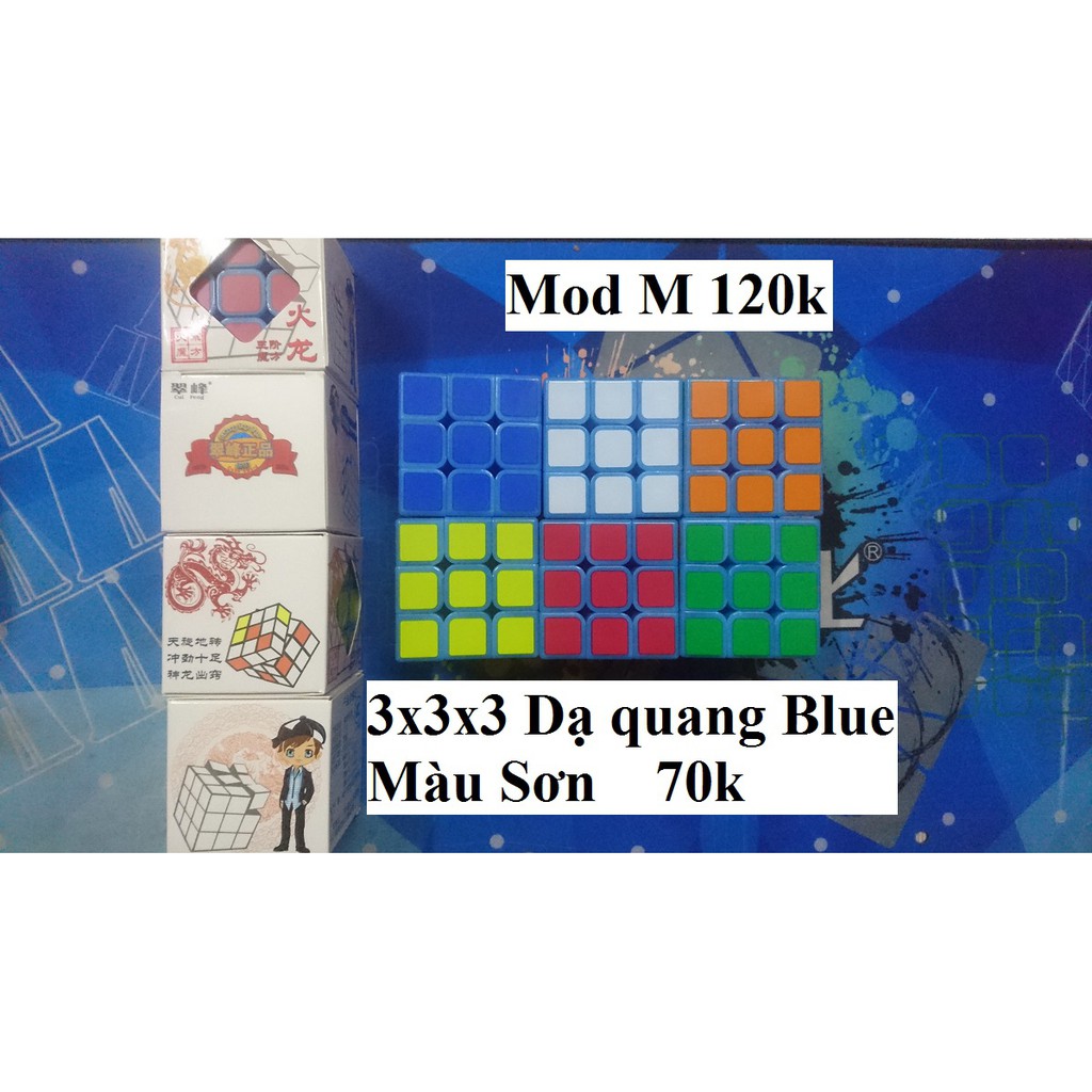 Rubik 3x3x3. Dạ Quang Blue