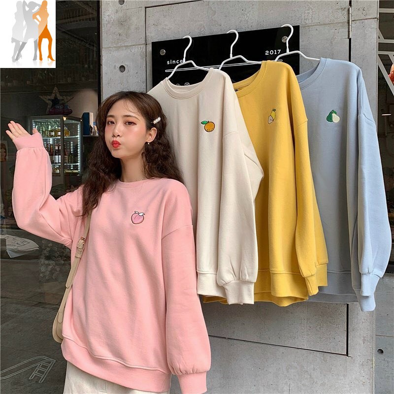 Áo nỉ sweater unisex thêu hình trái cây siêu hot - Trang phục thu đông - Áo nỉ mùa lạnh - Hàng nhập khẩu