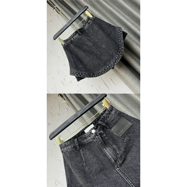 COZOKC COZOK Chân váy jean COZOK màu đen lưng cao size lớn thời trang dành cho nữ