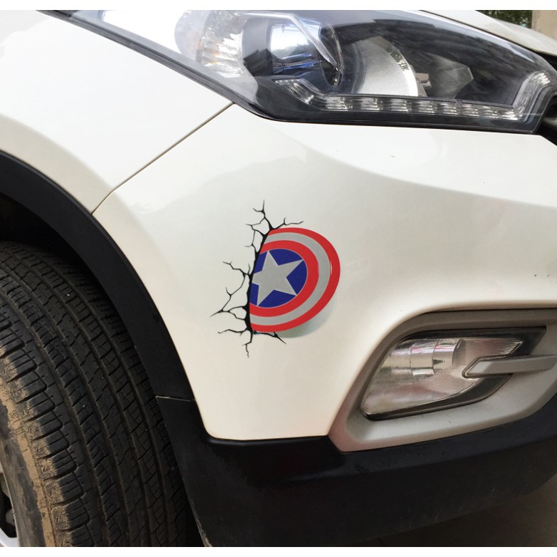 Decal 3D hoạt hình dán xe ô tô che vết xước, decal vui nhộn trang trí xe hơi chống thấm nước