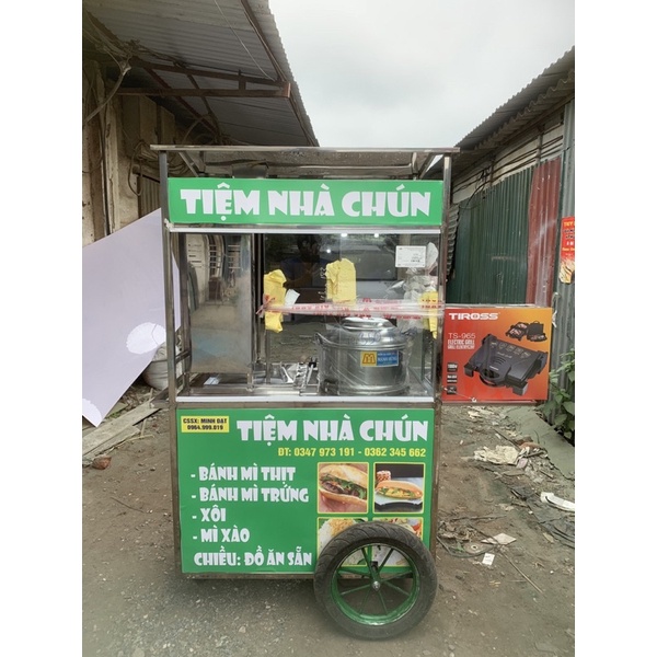 Xe bánh mì doner kenab 1m bán được cả bánh mì và xôi