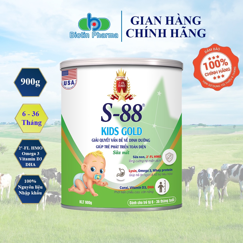 Sữa Bột S-88 Kids Gold 900g - Sữa Mát Giúp Trẻ Phát Triển Toàn Diện