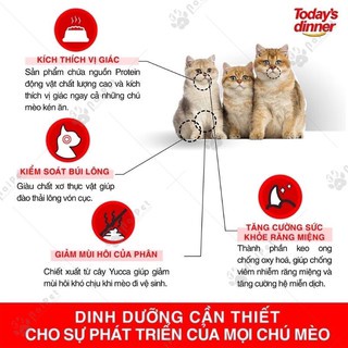 Thức Ăn Hạt Cho Mèo Today’s Dinner Hàn Quốc túi 1kg