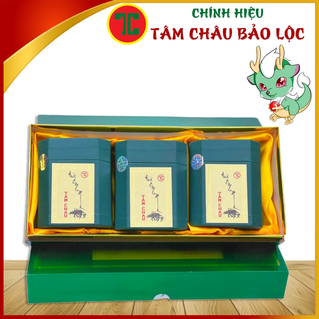 Hộp Trà Biếu Oolong THUẦN XANH 300G Đẳng Cấp - Chính hiệu TÂM CHÂU BẢO LỘC