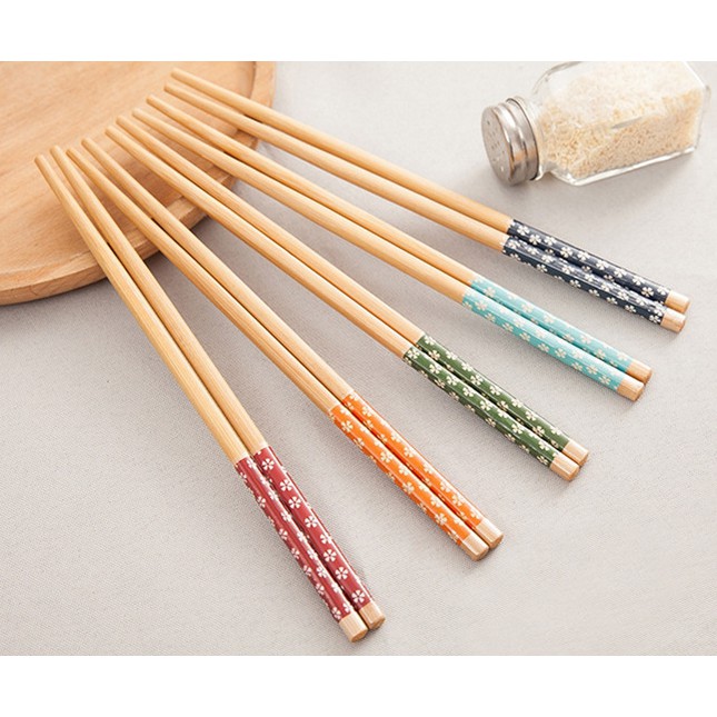 BỘ 10 ĐÔI ĐŨA GỖ HOA SP081151