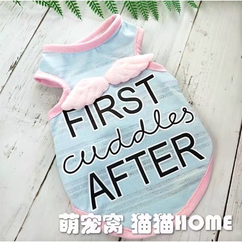 Áo ba lỗ cánh thiên thần màu pastel thời trang cho chó mèo