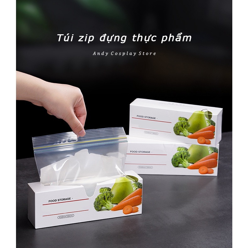 [CÓ SẴN] Túi zip đựng đồ thực phẩm tủ lạnh tái sử dụng bảo quản đồ ăn tươi mới an toàn