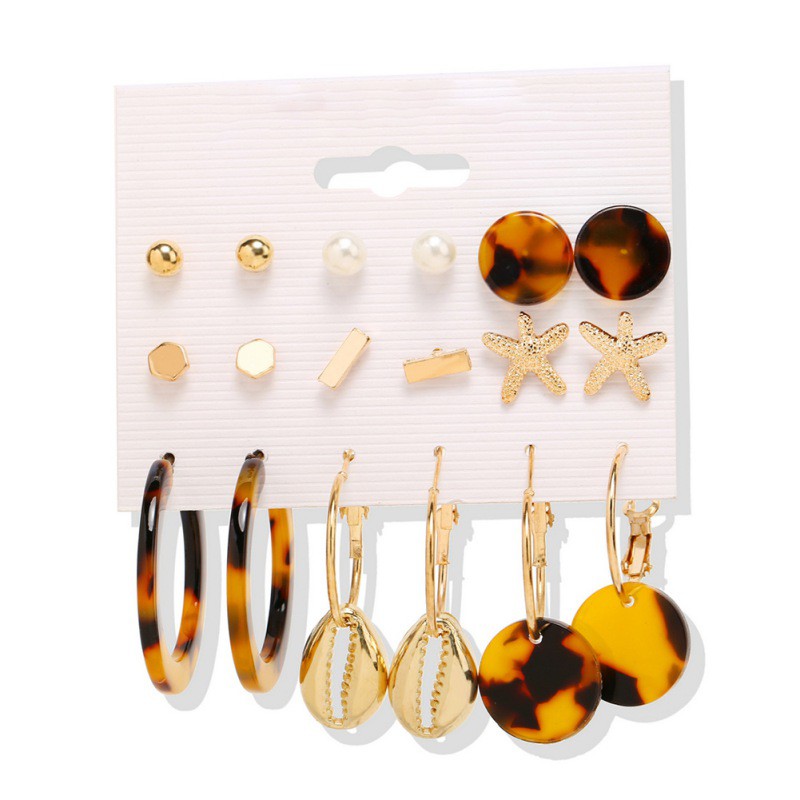 Bộ 6 đôi bông tai kiểu dáng thời trang điệu đà cho nữ