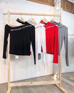 Áo thun lụa lệch vai chocker HÀNG Y HÌNH