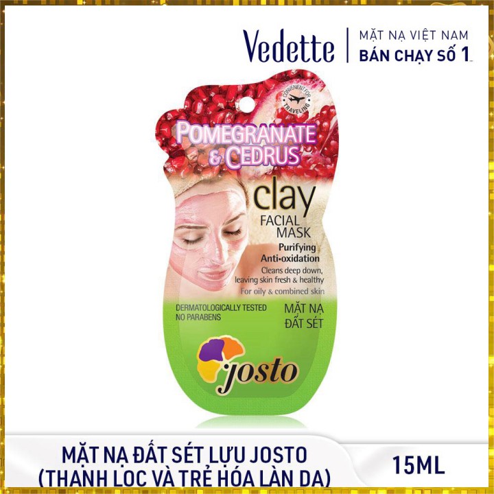 Mặt Nạ Josto Đất Sét Đỏ Và Lựu