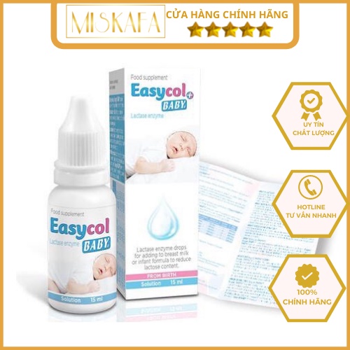 Enzym Lactase Easycol Baby cho trẻ bất dung nạp lactose, Men tiêu hóa, Siro bổ sung Enzyme giảm nôn trớ khóc đêm