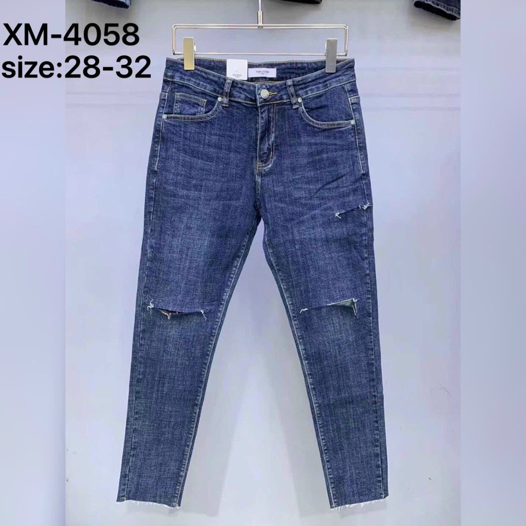 Quần jean nam rách kiểu_Quầnbò đẹp ms 4058