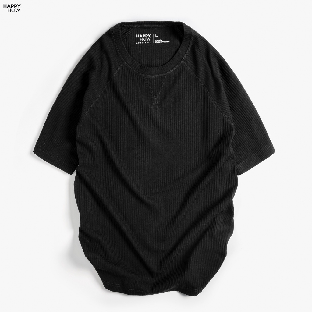 Áo thun nam ngắn tay URI vải cotton sọc gân co dãn , thoáng mát, dày dặn - HAPPYHOW | BigBuy360 - bigbuy360.vn